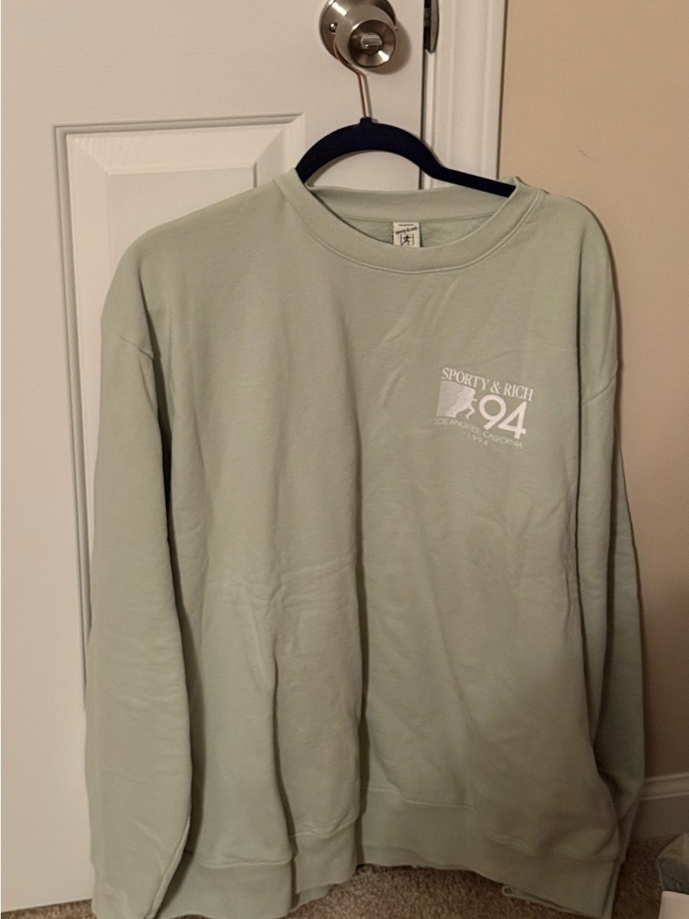 Sporty & Rich Olive Green '94 Logo Crewneck